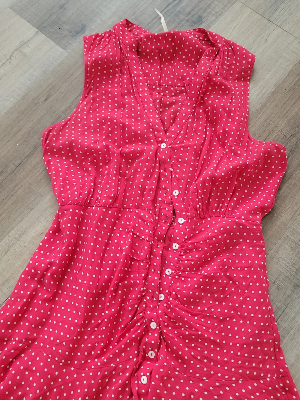 Free People Red Polka Dot Sleeveless Mini Dress